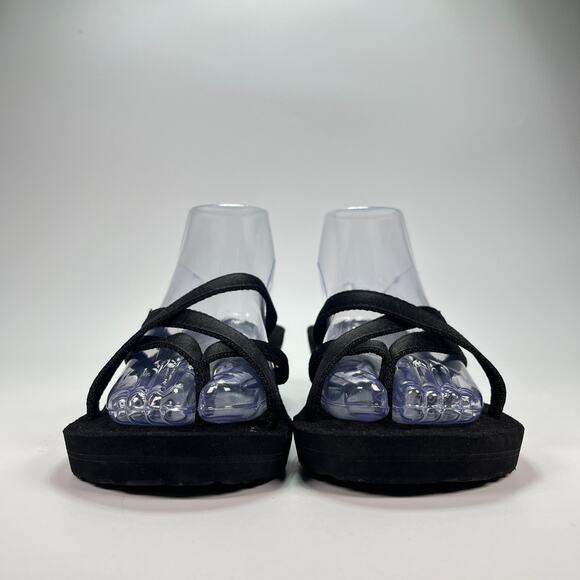 Teva Mush Mandalyn Wedge Ola 2 Black Flip Flop Sandals 1000099 Women's Size 9 - Picture 2 of 9